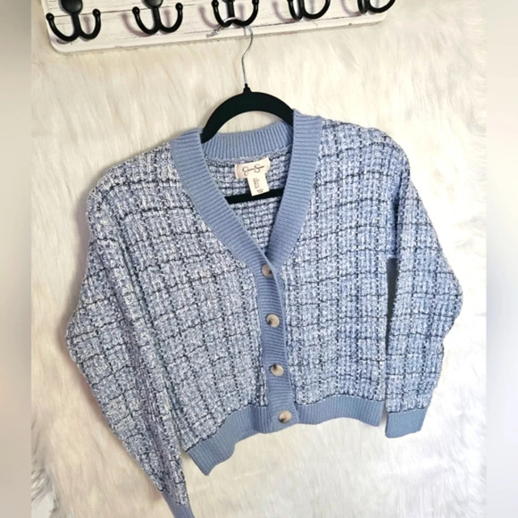 Jessica Simpson Classic Cropped Knit Romance Cardigan - Picture 2 of 6